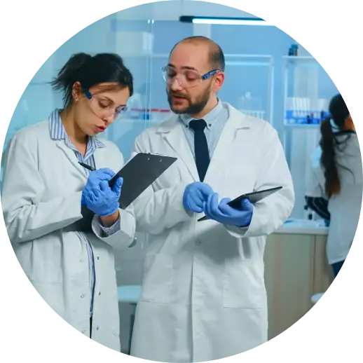two cdmo scientists
